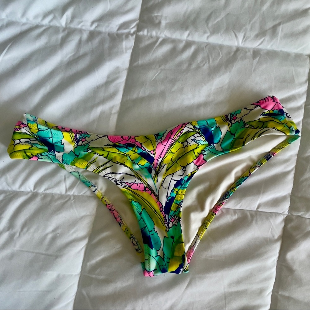 Victoria's Secret Tropical Vibrant Palm Banana Leaf Bikini Bottom Euro Summer